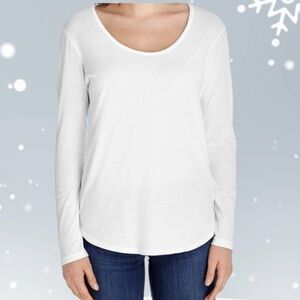 Paraphrase Long Sleeve Tunic Tee PARAPHRASE Women White  PulloverT-Shirt Size M